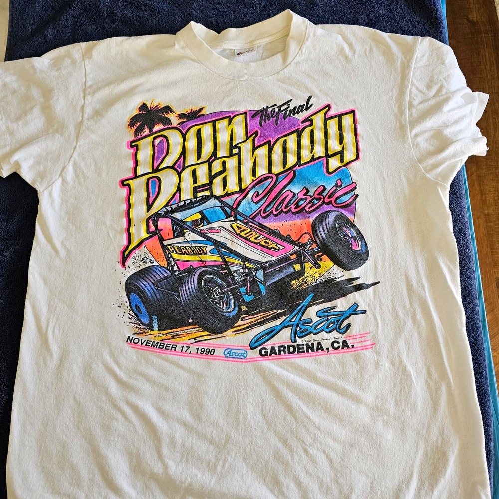 Vintage 1990 Sedman Don Peabody Classic Ascot Racing T Shirt XL
